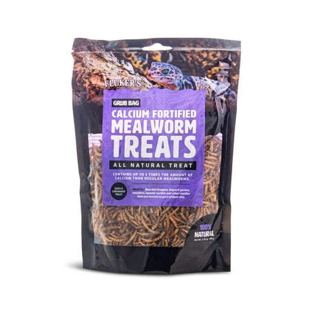 Flukers FK72036 Grub Bag Calcium Fortified Mealworm Treats for Reptiles