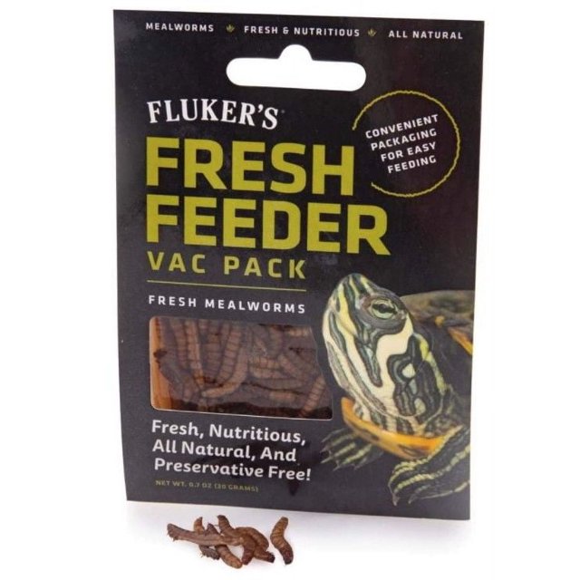 Flukers Mealworm Fresh Feeder Vac Pack [Reptile, Foods Canned] 0.7 oz