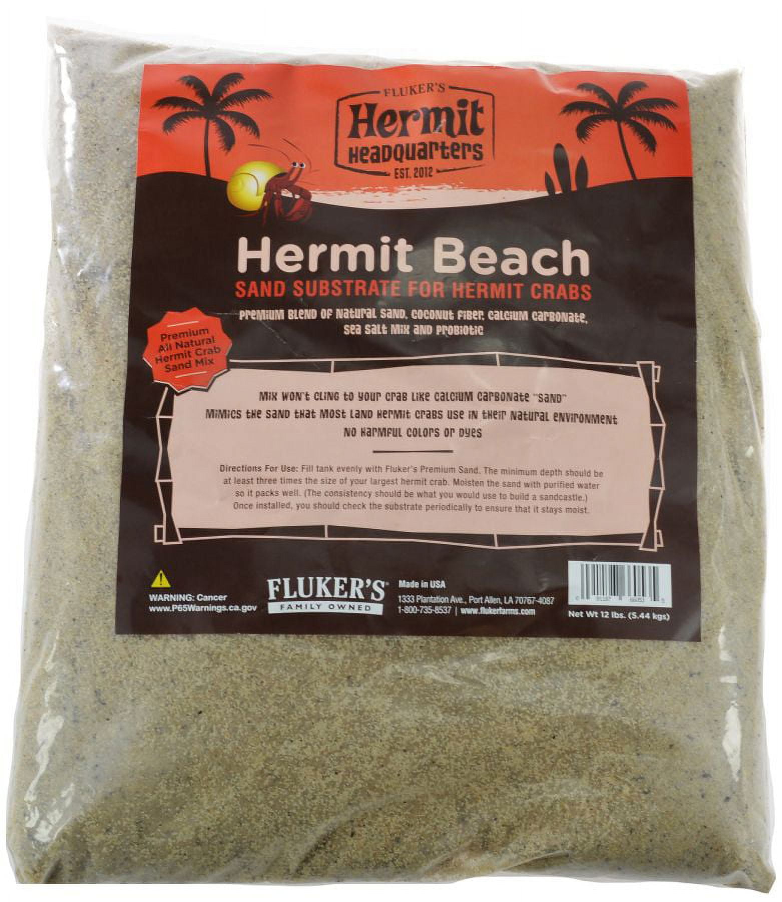 Flukers Premium Hermit Crab Substrate [Reptile, Sand & Gravel] 12 lbs