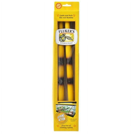 Flukers Spring Loaded Bamboo Bars [Reptile, Climbing Items] 2 Pack - (Extendable from 10.5"L - 15"L)