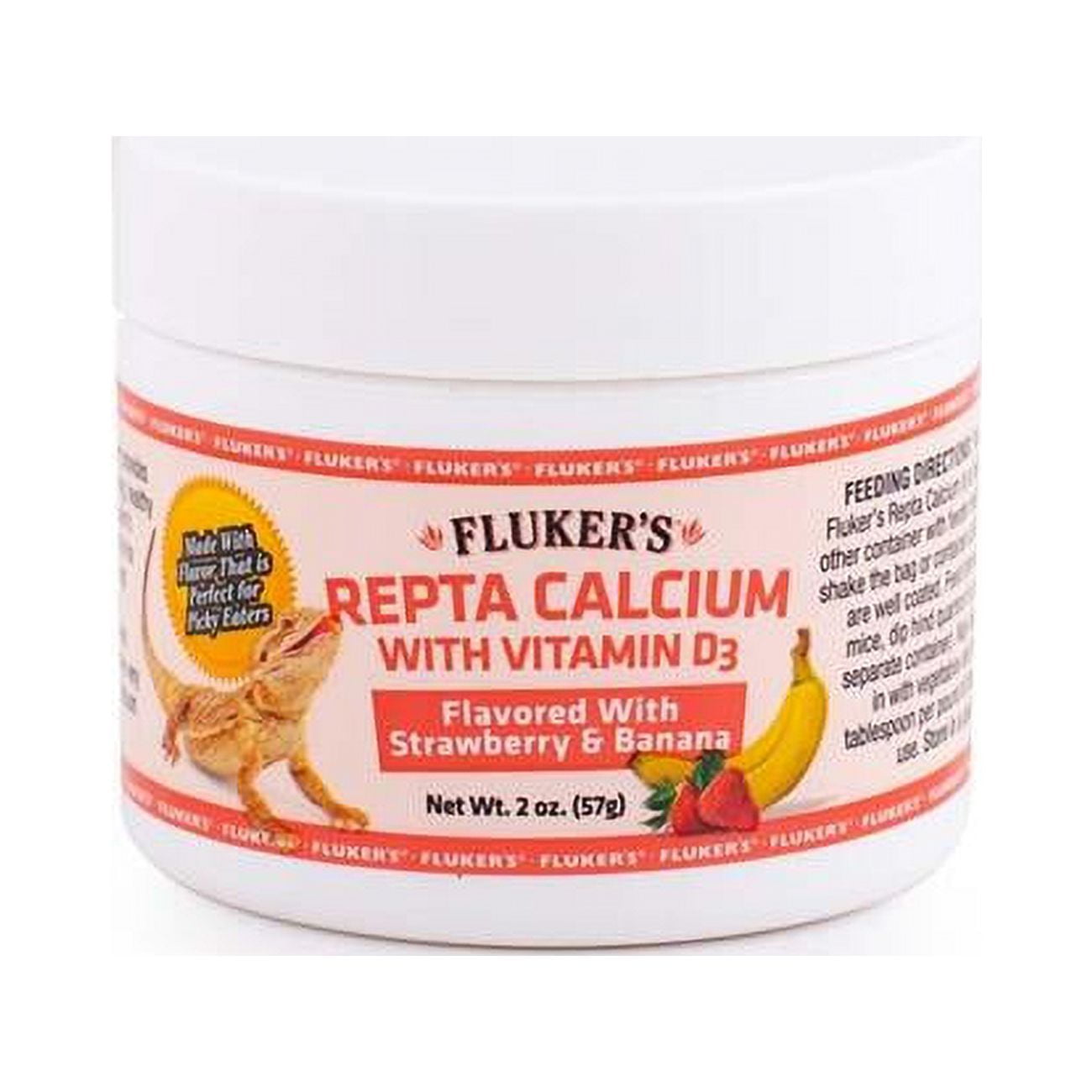 Flukers Strawberry Banana Flavored Repta Calcium Supplement With Vitamin D3 for Strong Bones