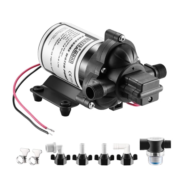 FlumExxon RV Water Pressure Pump 2088-554-144 12V Self-Priming 4.0GPM 45PSI with Pressure Switch