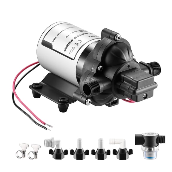 FlumExxon RV Water Pressure Pump 2088-554-144 12V Self-Priming 4.0GPM 45PSI with Pressure Switch