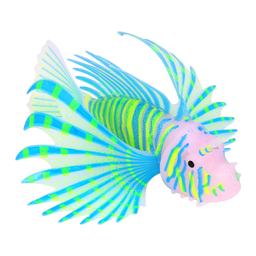 Fluorescence Fish Aquarium Ornaments 3D Artificial Silicone Fish Tank Aquarium Decorations Blue
