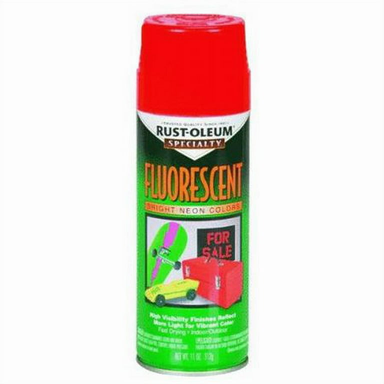 Rust-Oleum 1955830 Fluorescent Spray Paint, 11 oz, Red Orange