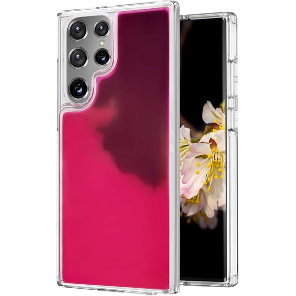 Fluorescent Case Compatible with Galaxy S22 Ultra Quicksand Case Liquid Glow Sand Phone Case Luxury Glow in The Darkness Noctiluncent Liquid Luminous Sand Fashion Luxury Cover for Women and Men