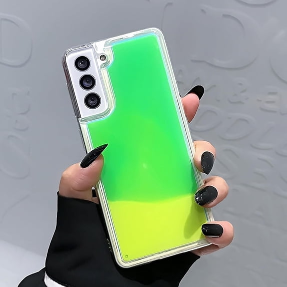 Fluorescent Case Compatible with Galaxy S24 Ultra Quicksand Case Liquid Glow Sand Phone Case Luxury Glow in The Dark Noctiluncent Liquid Luminous Sand Fashion Luxury Cover for Women and Men