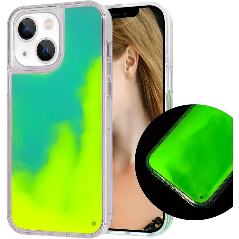 Fluorescent Case Compatible with iPhone 15 Quicksand Case Liquid