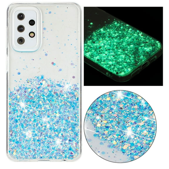 Fluorescent Case for Samsung Galaxy A23 5G, Luxury Glitter Glow in The Darkness Noctiluncent Back Cover Luminous Shining Shockproof Protective Slim Phone Case for Samsung Galaxy A23 5G, Blue