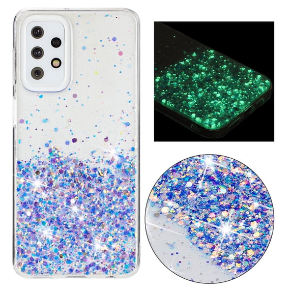 Fluorescent Case for Samsung Galaxy A23 5G, Luxury Glitter Glow in The Darkness Noctiluncent Back Cover Luminous Shining Shockproof Protective Slim Phone Case for Samsung Galaxy A23 5G, Purple