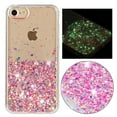 thumbnail image 1 of Fluorescent Case for iPhone 7 / iPhone 8 / iPhone SE 2022 & 2020, Luxury Glitter Glow in The Darkness Noctiluncent Back Cover Luminous Shining Shockproof Protective Slim Phone Case, Pink, 1 of 6