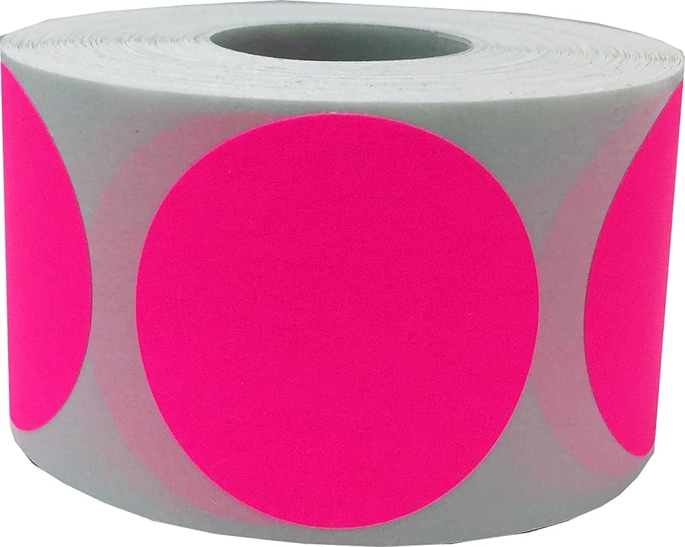 Fluorescent Color Coding Labels for Organizing Inventory 1 1/2 Inch