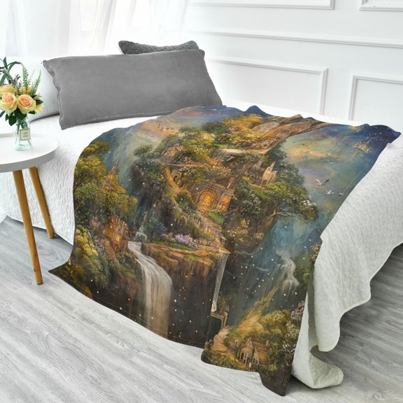 Fluorescent Cover blanket 70x55 inch frannel blanket Office nap blanket Camping blanket Bedding travel blanket Glow blanket Magic Castle