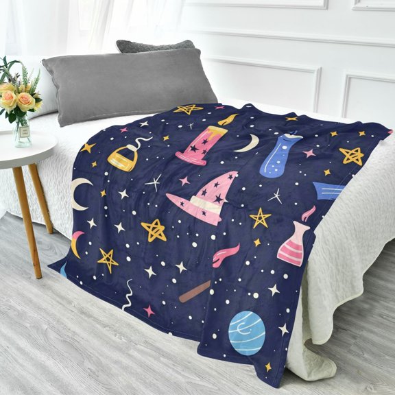 Fluorescent Cover blanket 70x55 inch frannel blanket Office nap blanket Camping blanket Bedding travel blanket Glow blanket Magic Hat