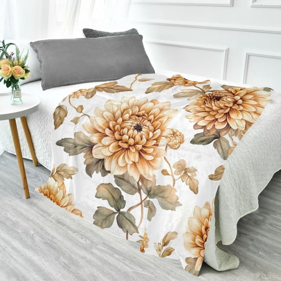 Fluorescent Cover blanket 70x55 inch frannel blanket Office nap blanket Camping blanket Bedding travel blanket Glow blanket Maroon Chrysanthemums