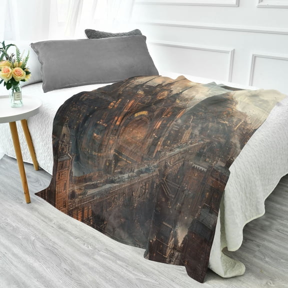 Fluorescent Cover blanket 70x55 inch frannel blanket Office nap blanket Camping blanket Bedding travel blanket Glow blanket Steampunk House