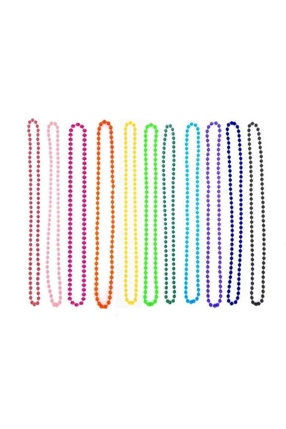 Fluorescent Green Beaded Necklace For Retro 80s Neon Party Costume Accessory