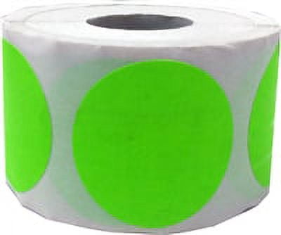 Fluorescent Green Circle Labels | 1.5" inches Round - 500 Pack | InStockLabels.com
