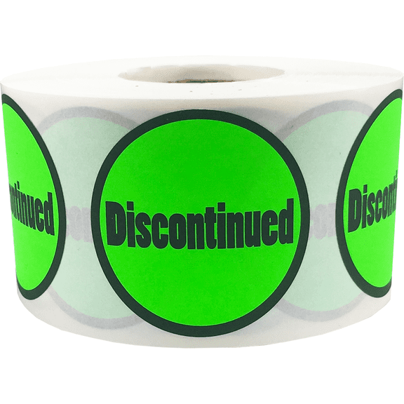 Fluorescent Green Discontinued, Retail Inventory Labels | 1 1/2" inch Round Circle - 500 Pack | InStockLabels.com