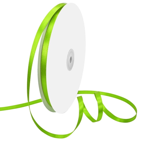 Fluorescent Green Double Face Ribbon 1/4 Inch X 50 Yards