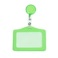thumbnail image 1 of Fluorescent Green Horizontal Retractable Id Badge Holder, By Meiiso, Large Inventory!, 1 of 2
