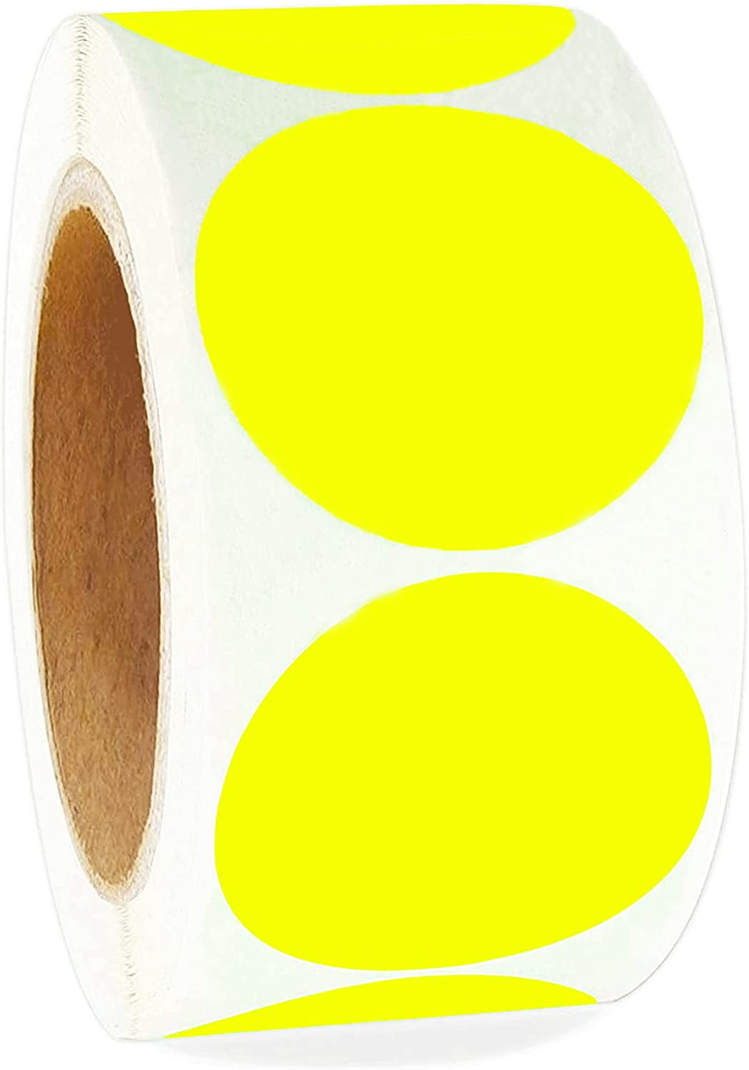 Fluorescent Green Labels 2 inch Round Color Coding Dot Stickers