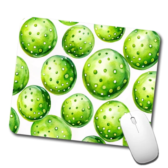 Fluorescent Green Pickleballs Mouse Pad Low Profile Gaming Mat