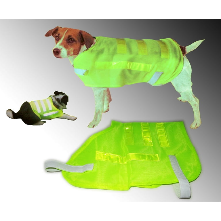 Fluorescent Green Reflective Strip Dog Cat Vest Adjustable Pet