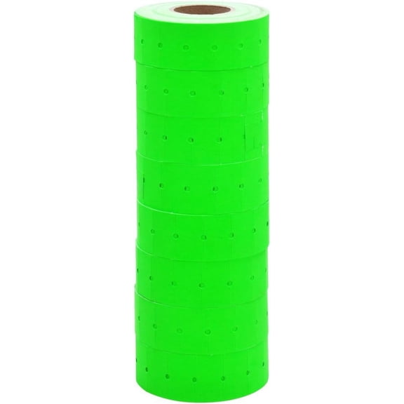 Fluorescent Green Removable Adhesive Labels to fit Towa GS Series/Halmark/Century Price Guns 16 Pack (Free Ink roll Included)