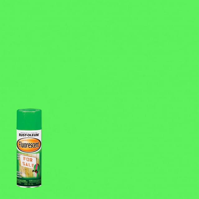 Fluorescent Green, RustOleum Specialty Flat Spray Paint1932830, 11 oz