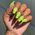thumbnail image 1 of Fluorescent Green Square Green Press On Nails, Glossy Medium Square Shaped Glue on Nails,Classic Pure Color Fake Nails Natural Nails Salon Press ons for Women and Girls 24 PCS Fluorescent Green, 1 of 4