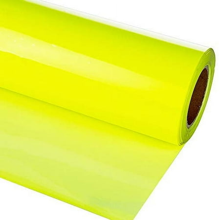 Fluorescent Heat Transfer Vinyl Neon HTV Roll for t Shirt PU Strechy guangyintong (Neon Yellow 12ft)