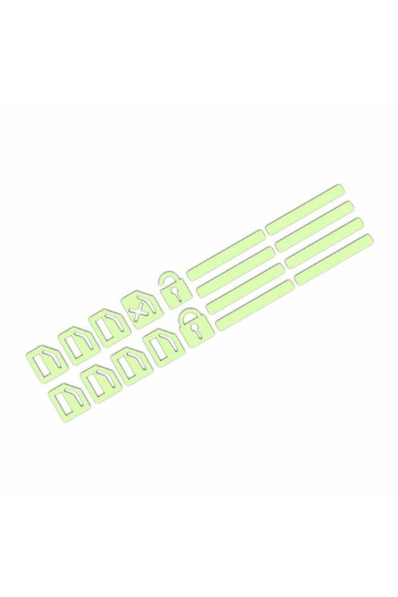 Fluorescent Keyboard Sticker Set, 18-Pack, Waterproof, Reusable, for Car and Home, Luminous Key Labels