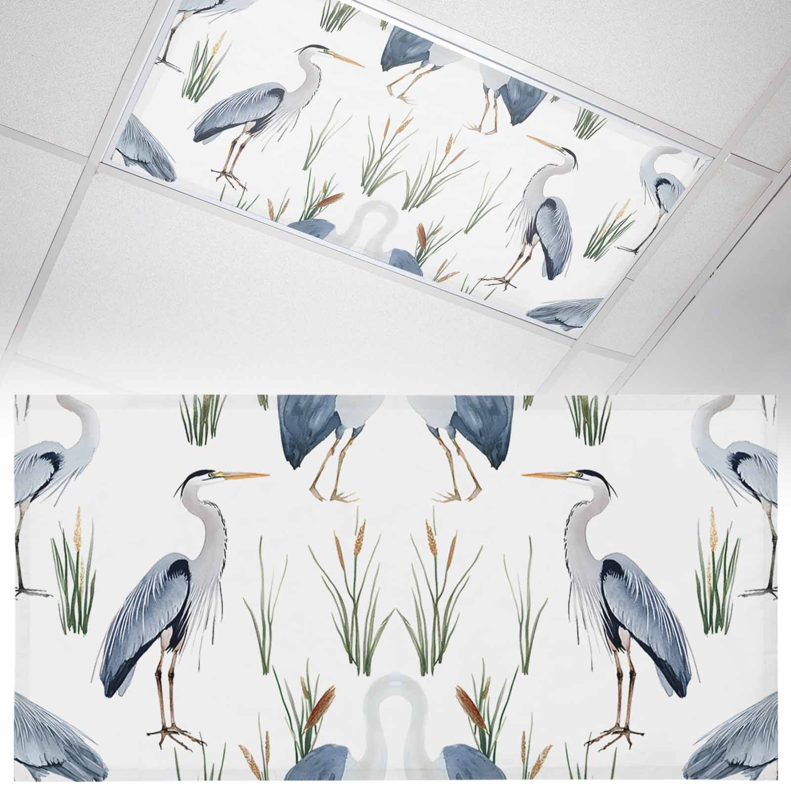 Fluorescent Light Covers 1 Pack 4x2 ft Bird Ceiling Light Covers Animal ...