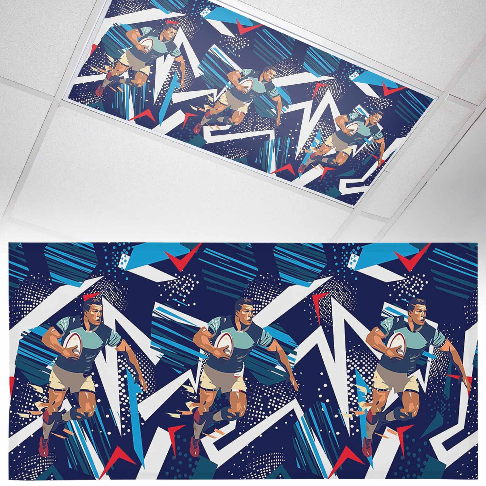 Fluorescent Light Covers 1 Pack 4x2 ft Blue Sport Style Ceiling Light ...