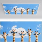 AOHMPT Fluorescent Light Covers 2 Pack 4 x 2 Feet Magnetic Ceiling Light Cover with 10 Magnets Polyester Fabric Light Filters for School Home Office Classroom Drop Ceiling Lamp Decor