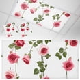 thumbnail image 1 of Fluorescent Light Covers 2 Pack 4x2 ft Pink Roses Ceiling Light Covers Green Vine Light Filters for Classroom, Office & Home, Drop Ceiling Light Covers, 1 of 8
