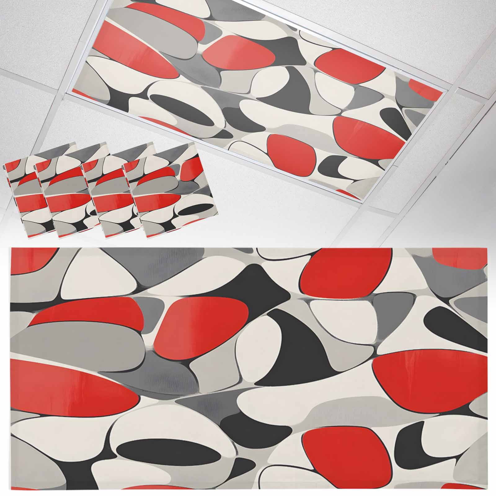 Fluorescent Light Covers 4 Pack 4x2 ft Visual Arts Ceiling Light Covers ...