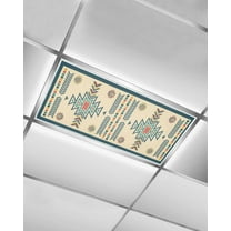 Fluorescent Light Covers for Ceiling Lights 1 Pack, Boho Geometric Magnetic Ceiling Light Covers 2x4ft for Classroom Office School, Southwestern Abstract Aesthetics Overhead Drop Ceiling Light Shade