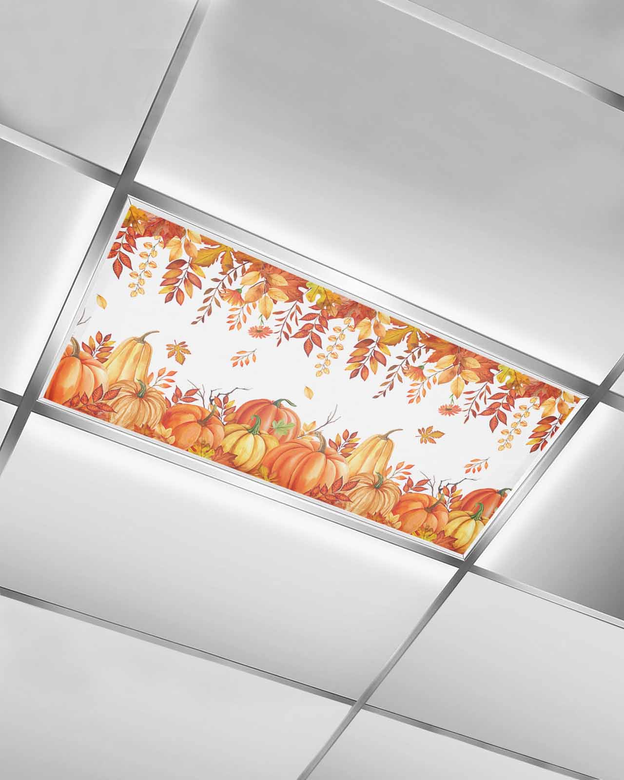 Fluorescent Light Covers for Ceiling Lights 1 Pack, Burnt Orange Fall ...