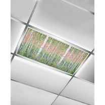 Fluorescent Light Covers for Ceiling Lights 1 Pack,Green Pink Botanical Magnetic Ceiling Light Covers 2x4 Feet for Classroom Office School,Contemporary Abstract Art Overhead Drop Ceiling Light Shade