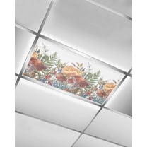 Fluorescent Light Covers for Ceiling Lights 1 Pack, Mushroom Magnetic Ceiling Light Covers 2x4ft for Classroom Office School, Summer Botanical Spring Floral Vintage Overhead Drop Ceiling Light Shade