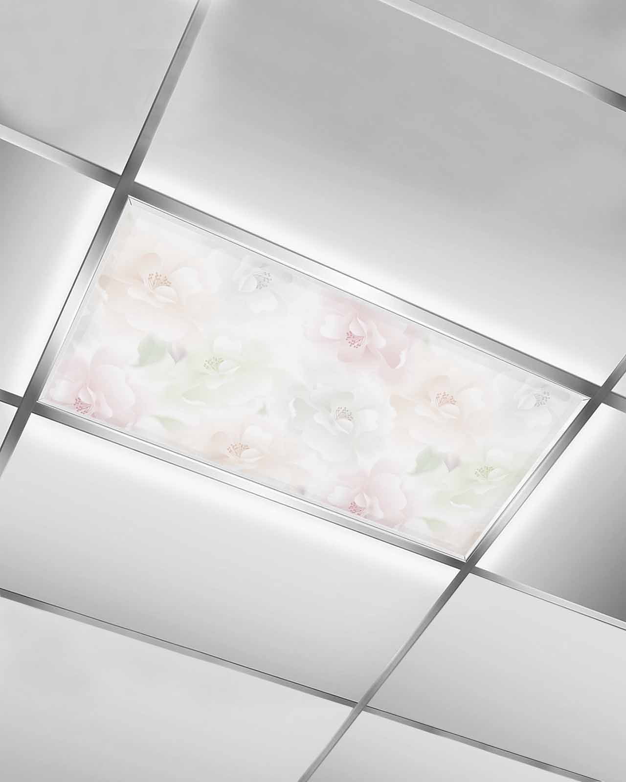 Fluorescent Light Covers for Ceiling Lights 1 Pack, Pink White Flowers ...