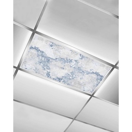 Fluorescent Light Covers for Ceiling Lights 1 Pack, Vintage Blue Magnetic Ceiling Light Covers 2x4 Feet for Classroom Office School, Farmhouse Modern Abstract Art Overhead Drop Ceiling Light Shade