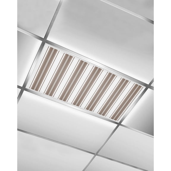 Fluorescent Light Covers for Ceiling Lights 1 Piece, Brown Striped Magnetic Classroom Light Covers 4x2 Feet, Modern Thin Line Vertical Stripes Fluorescent Ceiling Filters for Office Classroom