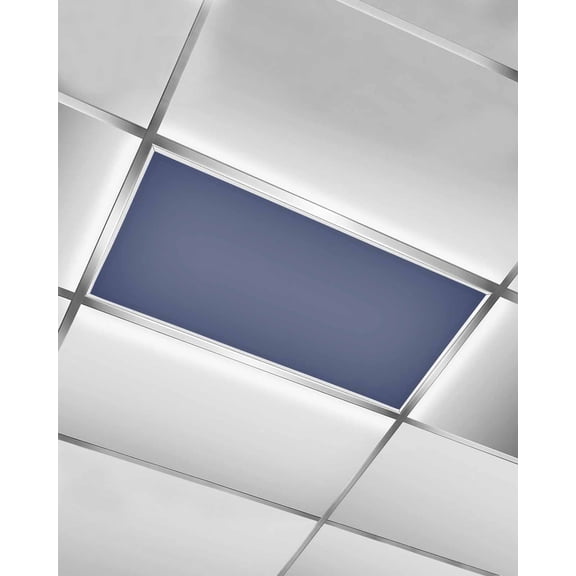 Fluorescent Light Covers for Ceiling Lights 1 Piece, Navy Blue Magnetic Classroom Light Covers 4x2 Feet, Modern Solid Color Blue Cosatal Fluorescent Ceiling Filters for Office Classroom