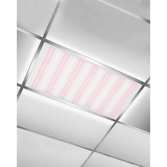 Fluorescent Light Covers for Ceiling Lights 1 Piece, Pink Striped Magnetic Classroom Light Covers 4x2 Feet, Modern Thin Line Vertical Stripes Fluorescent Ceiling Filters for Office Classroom