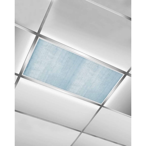 Fluorescent Light Covers for Ceiling Lights 1 Piece, Vintage Light Blue Magnetic Classroom Light Covers 4x2 Feet, Modern Abstract Retro Art Fluorescent Ceiling Filters for Office Classroom