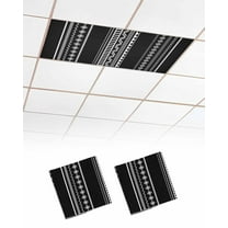 Fluorescent Light Covers for Ceiling Lights 2 Pack,Black White Boho Geometric Magnetic Ceiling Light Covers 2x4 Feet for Classroom Office School,Modern Abstract Art Overhead Drop Ceiling Light Shade