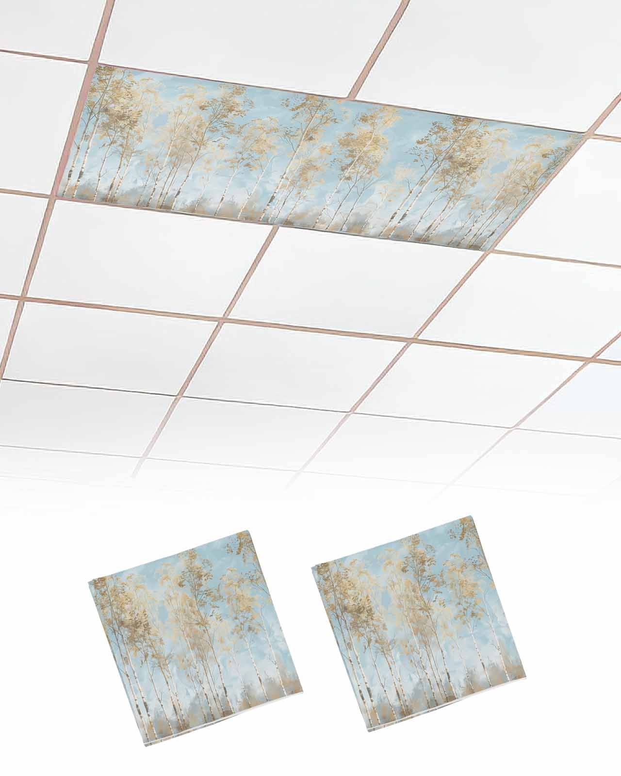 Fluorescent Light Covers for Ceiling Lights 2 Pack, Contemporary Yellow